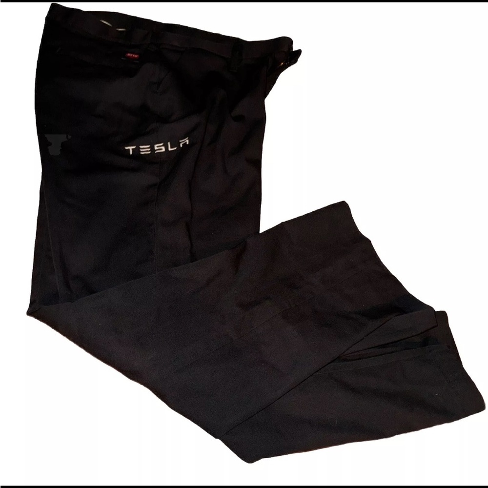 Tesla Motors Cargo Work Uniform Pants Mens 14x32  Black  cotton blend